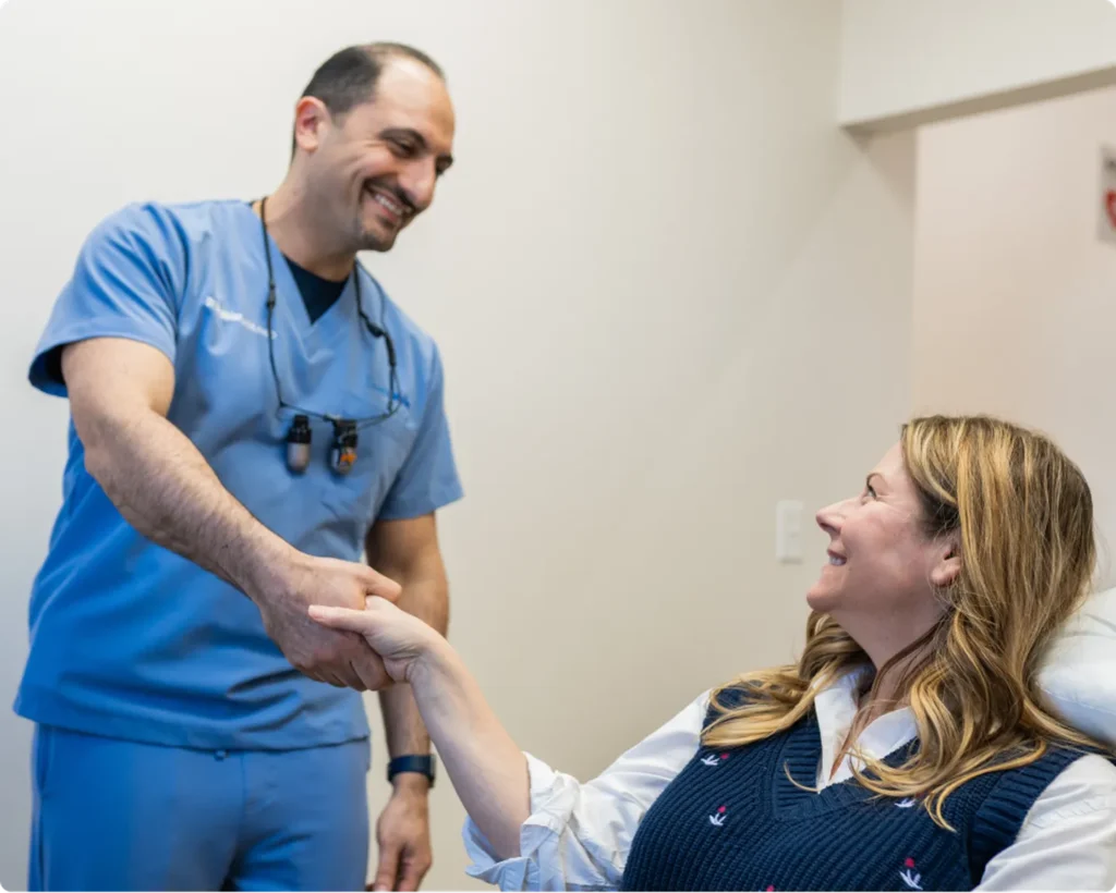 Dr. Bedikian meeting a new patient